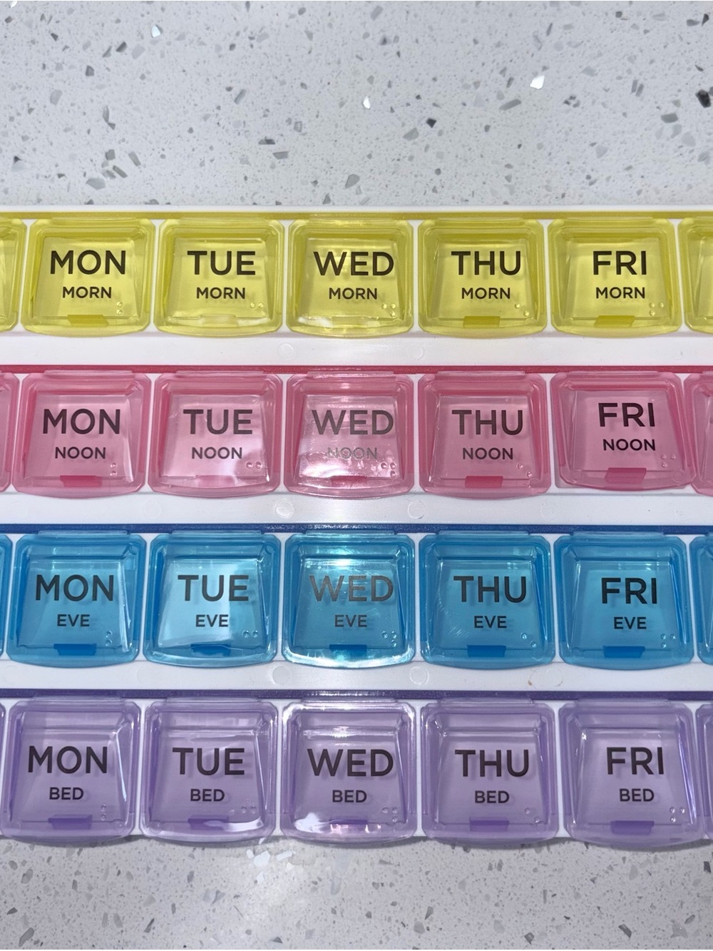 Weekly Pill Box Organizer 4 daily, 7day storage